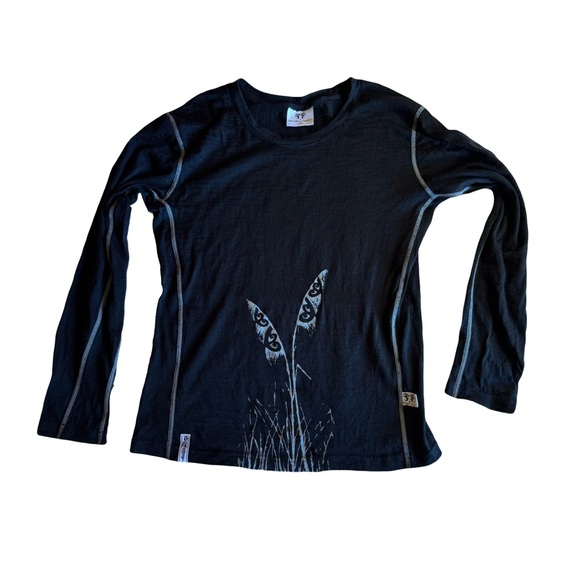 Women's Kia Kaha Merino Long Sleeve Base Layer, New Zealand, Black, Size L - Picture 1 of 7